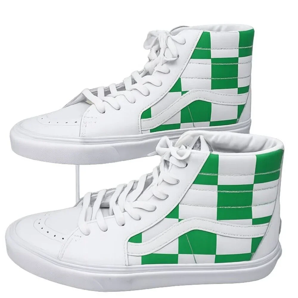 Vans SK8-Hi Mens 9.5 Shoes Skate Casual Leather Check Womens 11
